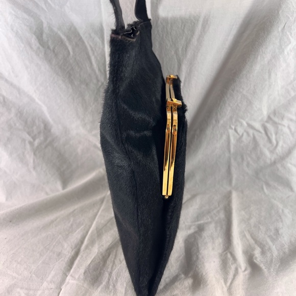 GIANNI VERSACE Rare Authentic Couture Medusa Black Calf Hair Made in Italy - Picture 4 of 17